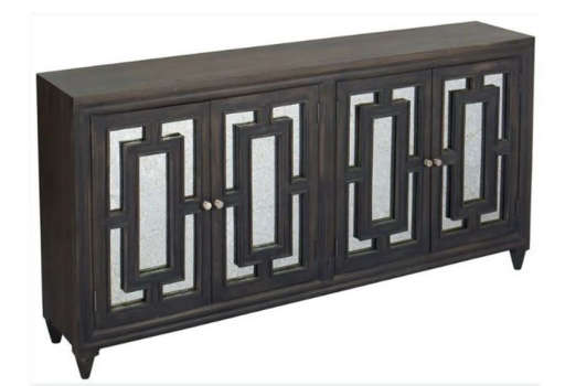 Aged Mirrored 4 Door Sideboard — view 1