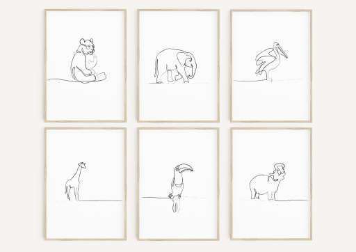 Set of 6 Nursery Wall Art Prints — view 1