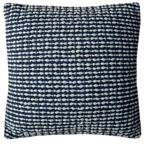 Navy/White Texture Stripe Throw Pillow (20"x20") — view 1