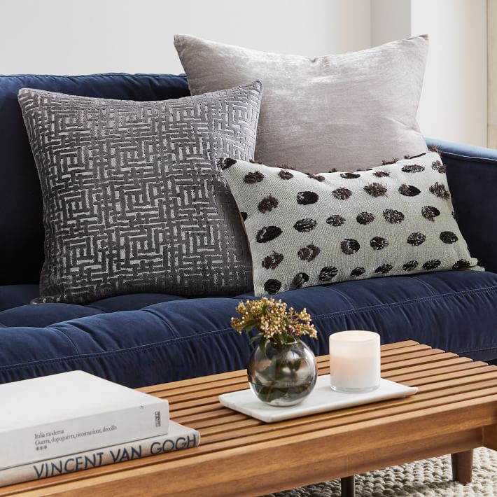 Allover Crosshatch Jacquard Velvet Pillow Covers thumbnail 4