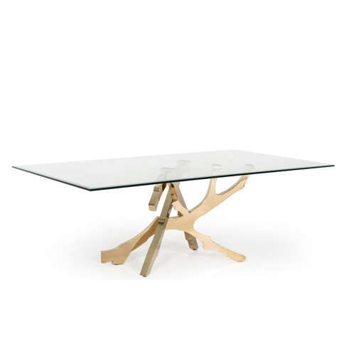 Modrest Legend Modern Glass and Gold Dining Table — view 1