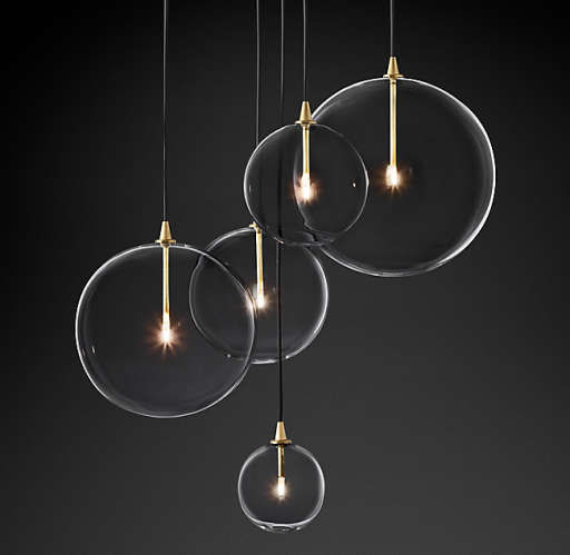 GLASS GLOBE MOBILE CLUSTER CHANDELIER REGULAR — view 1