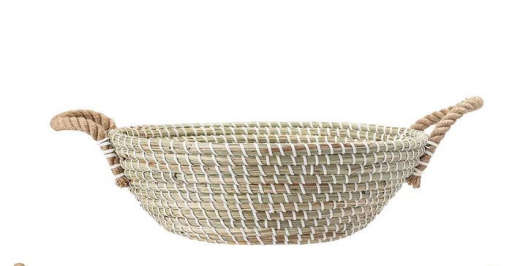 Handwoven Seagrass 2 Piece Wicker Basket Set small — view 1