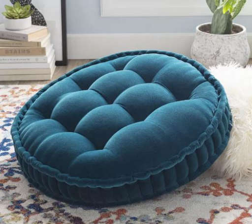 Lindley Solid Border Cotton Floor Pillow — view 1