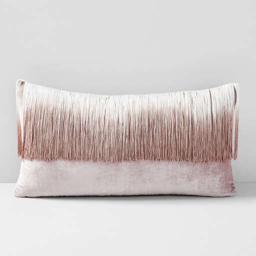 Lush Velvet Tassel Fringe Pillow Cover — view 1