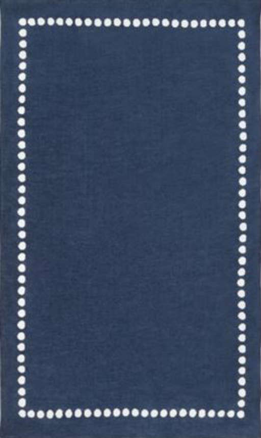 60X96 Rug-Blue Dot Border — view 1