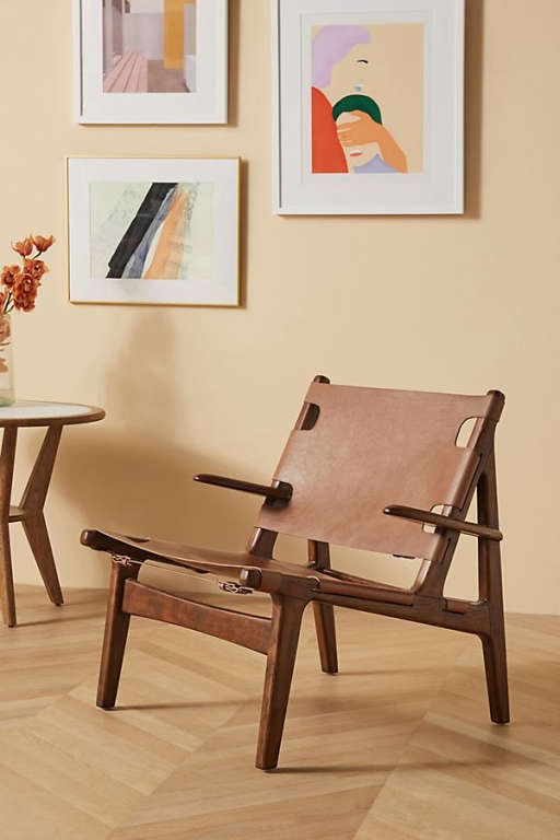 Soho Home x Anthropologie Santiago Leather Sling Chair — view 1