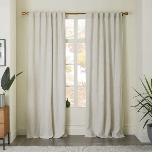 Belgian Flax Linen Curtain - Natural — view 1