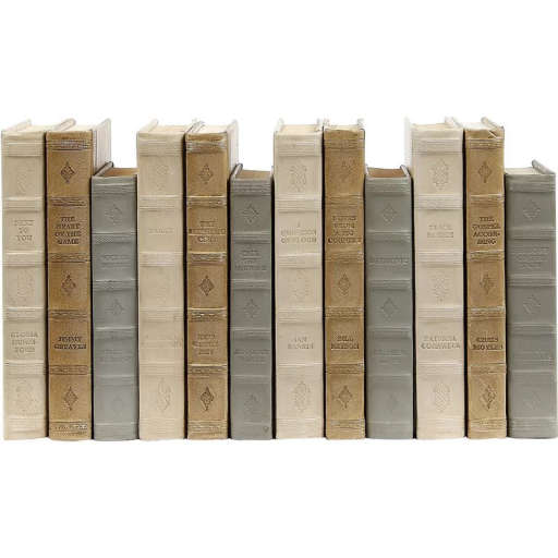 ENGLISH FINE LEATHER LIGHT 12 PIECE DECORATIVE BOOK SET — view 1
