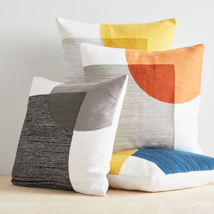 Crewel Overlapping Shapes Pillow Covers thumbnail 2