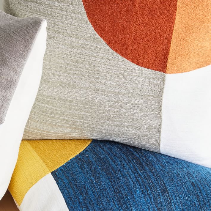 Crewel Overlapping Shapes Pillow Covers thumbnail 3