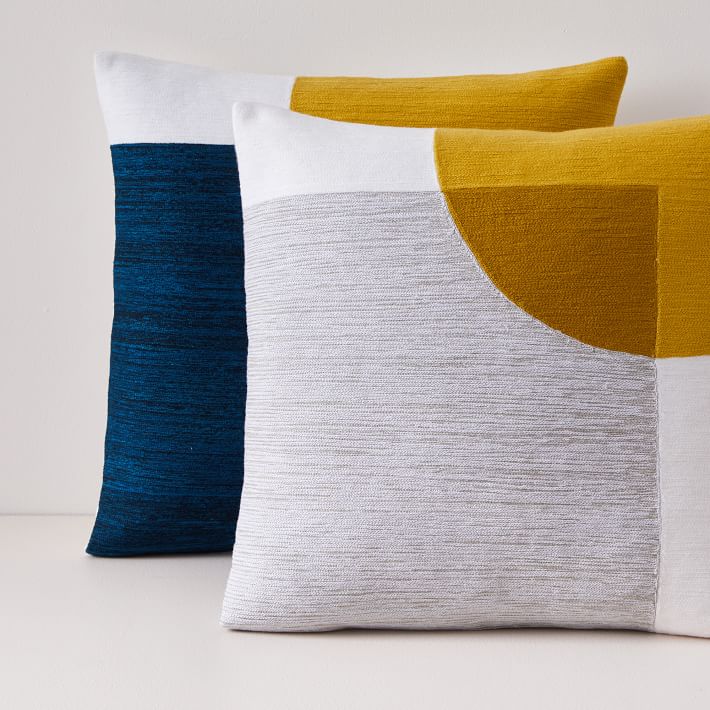 Crewel Overlapping Shapes Pillow Covers thumbnail 4