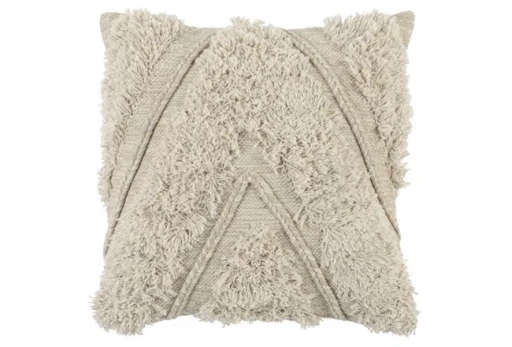 Accent Pillow Ivory Brush Fringe With Insert-22"x22" — view 1
