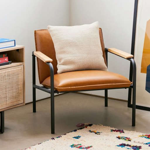 Wesley Faux Leather Lounge Chair — view 1