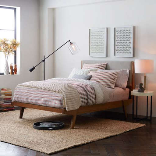 Modern Bed - Linen Weave (Natural)queen — view 1