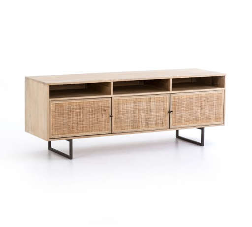 Dolores Cane Media Console - Natural — view 1