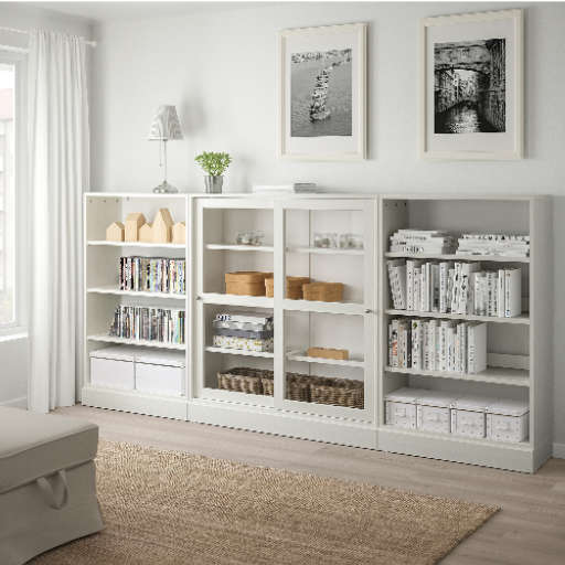 HAVSTA Storage with sliding glass doors — view 1