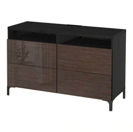 BESTA TV unit with drawers — view 1