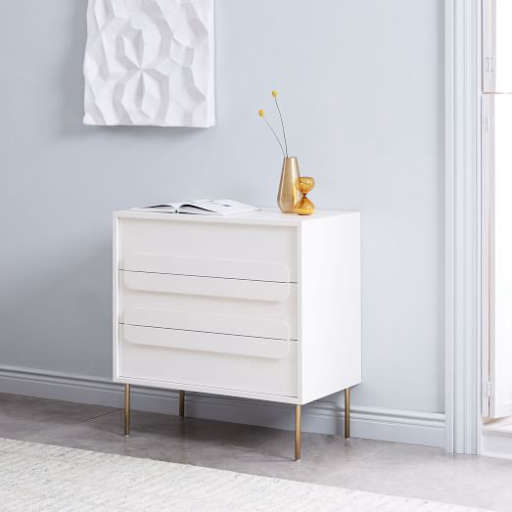 Gemini 3-Drawer Dresser - White Lacquer — view 1