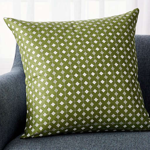 Sander Green Embroidered Pillow 23" — view 1