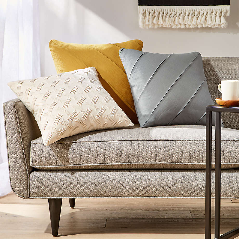 Theta Grey Linen Pillow thumbnail 4