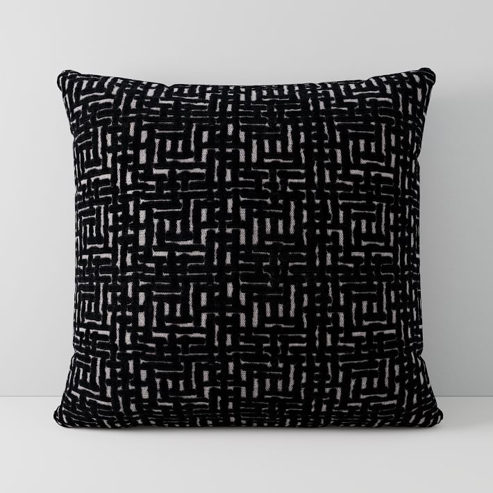 Allover Crosshatch Jacquard Velvet Pillow Covers With No Insert-20"x20" thumbnail 2