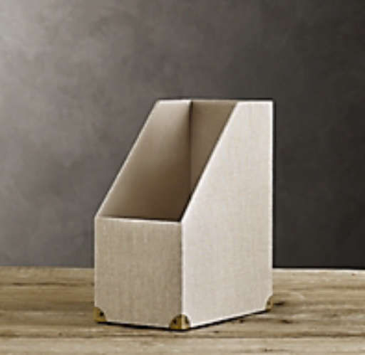 LINEN MAGAZINE BOX - SAND — view 1