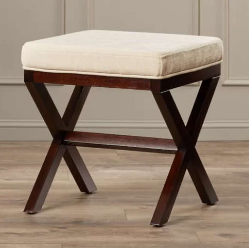 Milford Wood Vanity Stool — view 1
