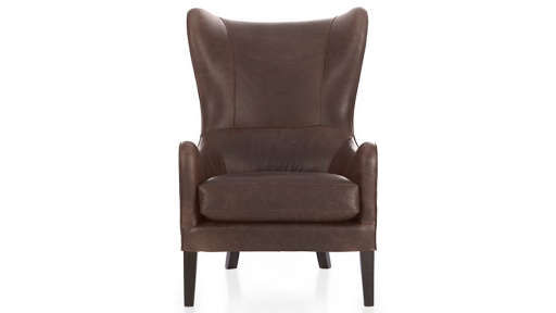 Garbo Leather Wingback Chair — view 1