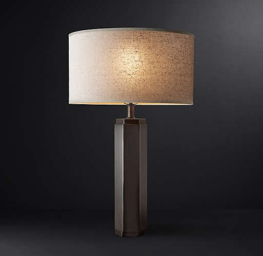HEXAGONAL COLUMN TABLE LAMP- BRONZE — view 1