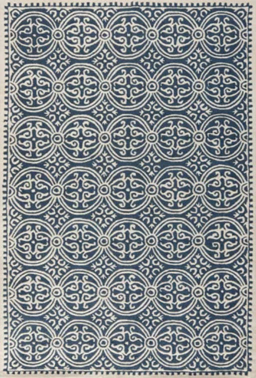 Fairburn Hand-Tufted Wool Navy/Ivory Area Rug — view 1