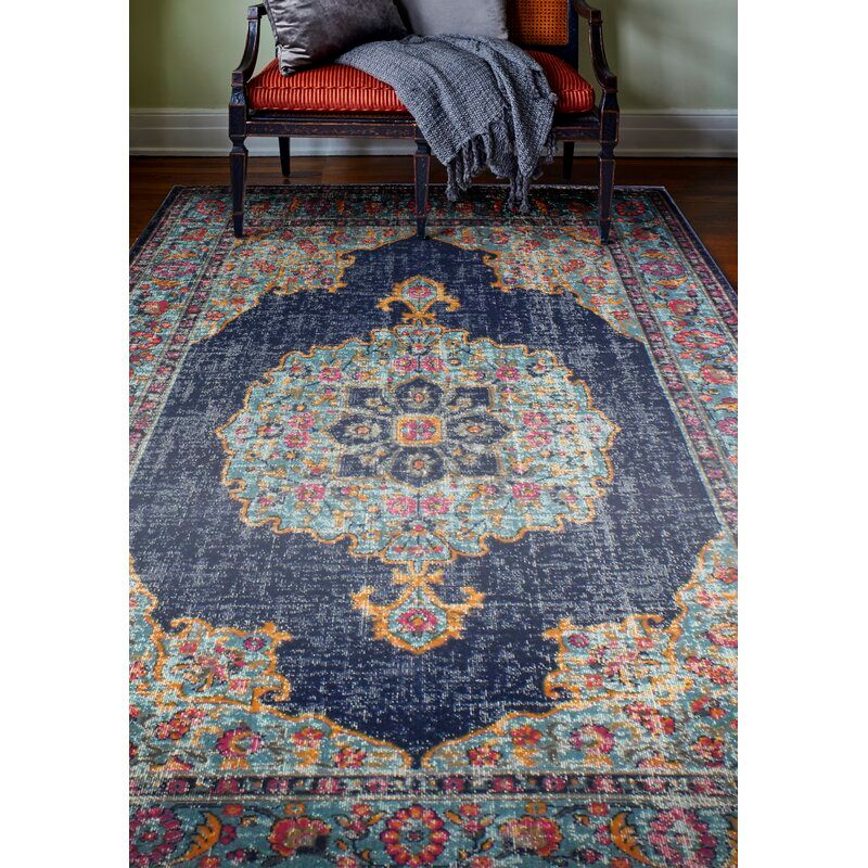 Ashburn Dark Blue Area Rug thumbnail 3