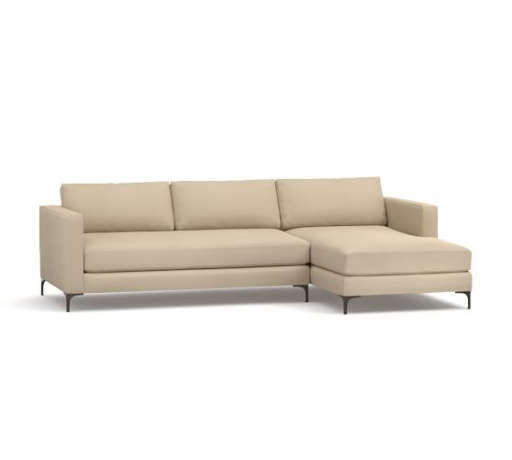 Jake Upholstered Sofa with Chaise Sectional — view 1