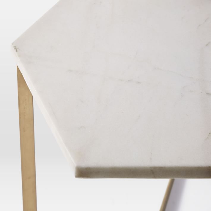 Hex Side Table Antique Brass thumbnail 4
