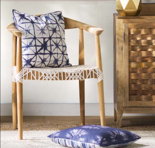 Albertina Woven Leather Dining Chair — view 1