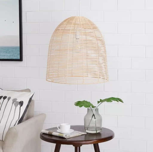 Walk Rattan 1-Light Bell Pendant — view 1