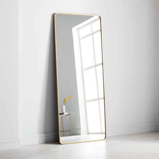 Modern Streamline Floor Mirror — view 1