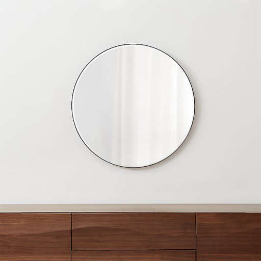 Edge Gunmetal Round 30 Wall Mirror — view 1