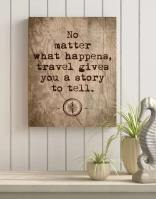'Travel' Inspirational Textual Art on Wrapped Canvas — view 1