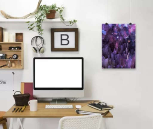 'Ultraviolet Crystals' Graphic Art Print — view 1