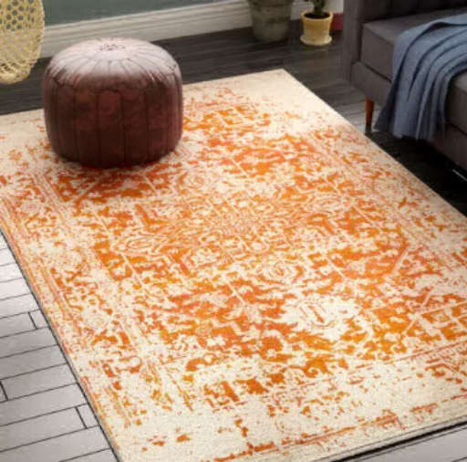 Hillsby Orange/Beige Area Rug- 3'11" x 5'7" — view 1
