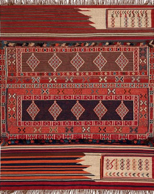 ISAAC SYNTHETIC KILIM RUG - RED MULTI 8'x10' — view 1