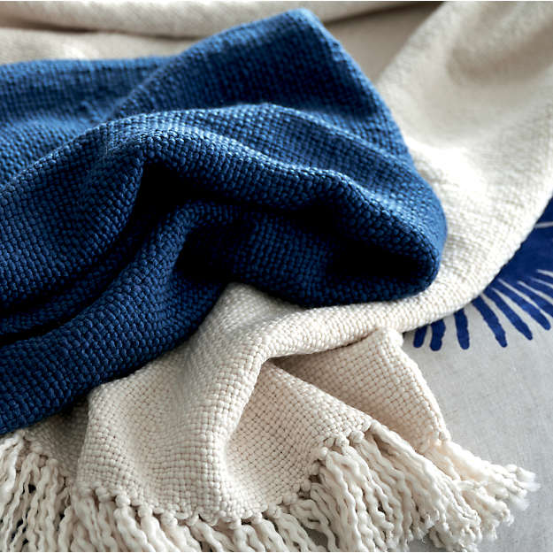 Styles Blue Fringe Throw Blanket thumbnail 4