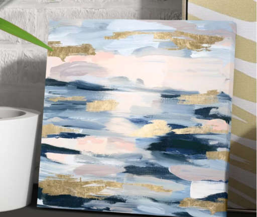 'Smoke on the Water Abstract Art' Wrapped Canvas Print — view 1