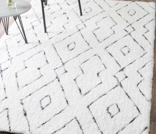 Peraza Hand-Tufted White Area Rug-8'x5' — view 1