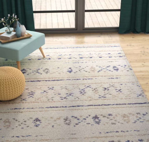 Kimberly Novia IvoryNavy Blue Area Rug — view 1