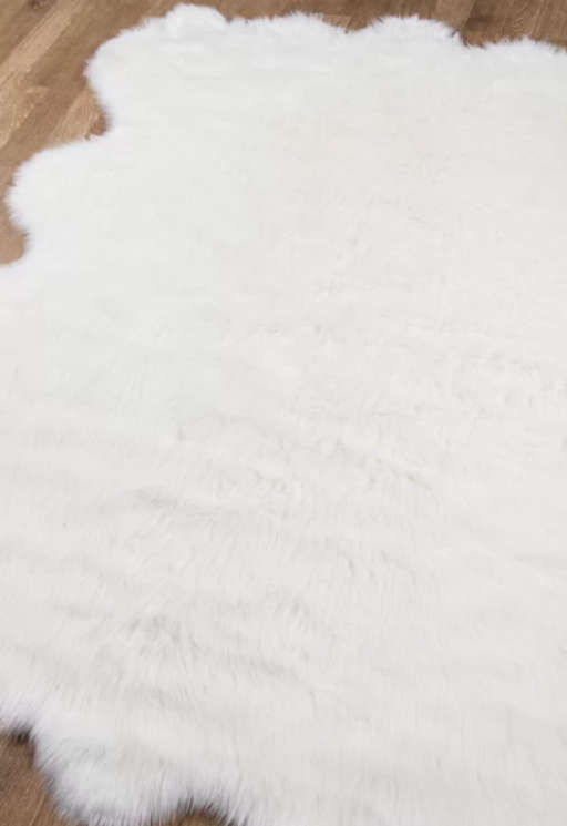 Touchstone Faux Fur Ivory Area Rug-5'3"x6'7" thumbnail 2