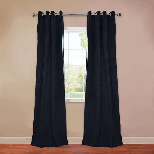 Albert Velvet Solid Blackout Thermal Rod Pocket Single Curtain Panel — view 1