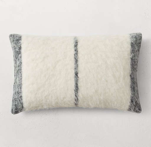 STOWE BRUSHED ALPACA BAND & STRIPE PILLOW COVER - LUMBAR — view 1