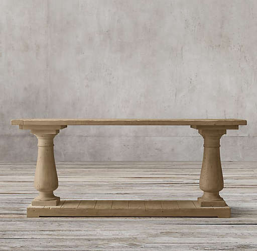 BALUSTRADE SALVAGED WOOD CONSOLE TABLE-MEDIUM — view 1